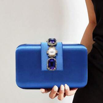 Luxury Rhinestone Bling Banquet Handbag, Women's Cheongsam Bag, Elegant Exquisite Diamond-Encrusted Purse Clutch Bag, Crossbody Bags For Women, Perfect For Party, Wedding, Prom, Dinner/Banquet