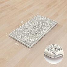 KIMODE Tapete de cocina antifatiga de 17.3 x 29 pulgadas bohemio antideslizante impermeable para piso acolchado cómodo para lavandería oficina fregadero computadora color gris - GrisclaroGris claroMulti - Ver 5