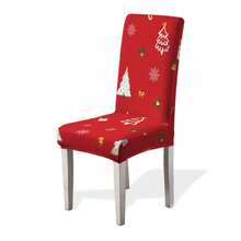 1/2/4/6/100 piezas Fundas para sillas de comedor navideñas, fundas elásticas, extraíbles y lavables para el hogar, hotel, fiesta - Multicolor - Ver 32