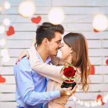 Valentines RoseGifts Her, Valentines Flowers Gifts Mom Women Girlfriend, Birthday Women, Valentines Gifts Wife, Preserved Red Silk Anniversary - Red Rose - 查看 4