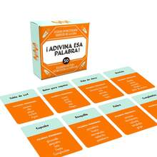 Adivina Esta Palabra - Un popular juego de cartas en miniatura en español con 50 cartas, ideal para reuniones con amigos y familiares, así como para regalos festivos. Este juego de cartas aumenta el disfrute y es una gran compra.