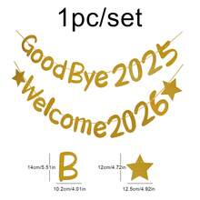 1 Set "Good Bye 2025 Welcome 2026" Foil Confetti, Happy New Year Party Decoration Banner & Streamer