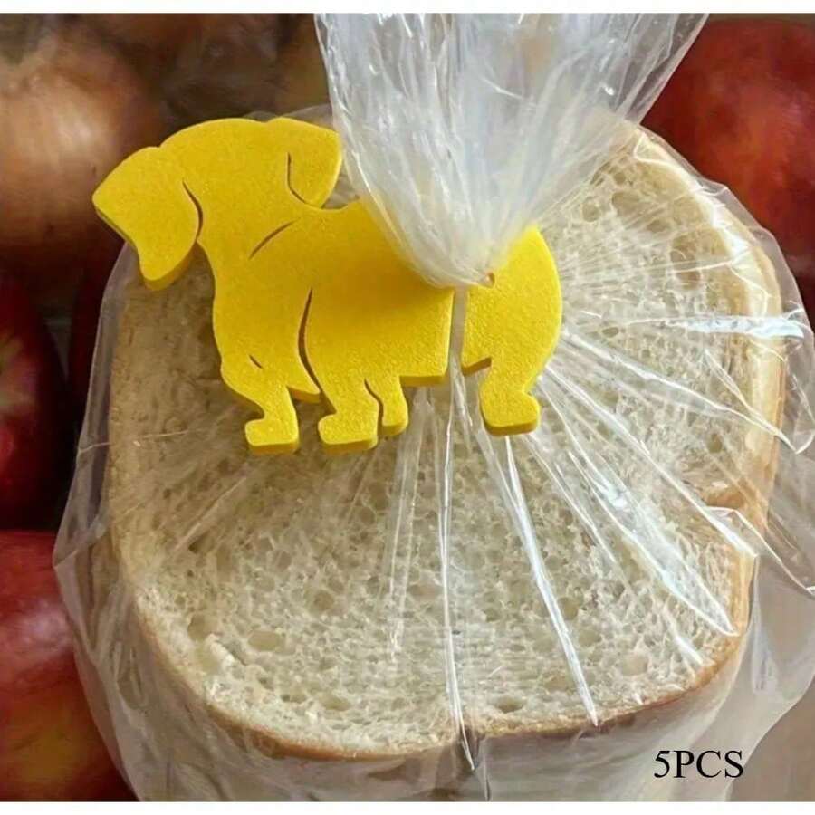 5Pcs Cute Reusable Sealing Clips Multi-Purpose Dog Cat Style Moisture Dustproof Storage Bread Bag Tie For Kitchen Accessories Food Sealers