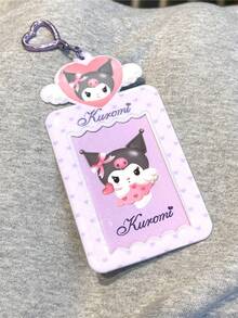 1pc Cute Heart Angel PVC Card Holder, 3 Inch Idol Star Fan Card Protector, Meal Card Storage Pendant