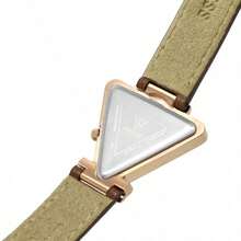 Guess 34mm Gold-Tone Case Leather Band Women's Quartz Watch With Triangle Pointer, Minimalist Fashion Wristwatch Suitable For Daily Wear, Dates, Gifts - Rose Gold - View 7