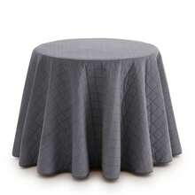 Sanelitex Round Table Skirt | Quilted | Soft Velvet Fabric | Available In 5 Different Colors And Sizes | Timeless Style For Winter | Warmth And Design For The Living And Dining Room | Made In Spain - Xám - Xem 1