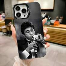 Étui de téléphone S-Scarfaces Tony M-Montana compatible avec 16, 15, 14, 13, 12, 11, Pro, Max, Plus, Mini, XS, SE. Coque de protection antichute en matière noire mate compatible avec les modèles 17, 17 Pro et 17 Pro Max - Z4 - Voir 7