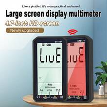 Probador de multímetro digital de rango automático, ET8134 Multímetro Digital Multifunción 10A 600V LCD Multímetro Automático con Función de Alarma - Negro - Ver 1