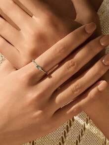 1PC Exquisite Birthstone Ring, Round Diamond Ring, Family Birthstone Ring, Colored Gemstone, Mother Grandmother Ring, Birthday Gift, Mother Gift From Ring Ring To Diamond, Every Step Is Defined By You,Gold,Stylish,Colorful,Vintage,Simple,Unisex,Casual,Cuties,Custom,Personalized,