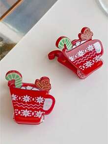 10 Stücke süße minimalistische Mode Weihnachts Haarklammern für Kinder, Cartoon Haarspangen Haraccessoires für Mädchen