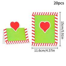 20PCS Christmas Party Decoration Seat Cards, Christmas Hats, Christmas Trees, Christmas Wreaths, Christmas Hearts, Christmas Elf Theme Elements, Party Decorations Can Be Folded As Cards, Suitable For Christmas Party Desktop Decorations