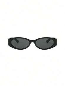 1副时尚欧美风小框眼镜，复古椭圆形女士眼镜 - 黑框黑色鏡片 - 查看 5