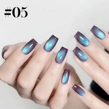 10ML/PCS 水金色浅紫黑色玻璃珠猫眼磁铁凝胶指甲油美甲用品2025新款秋季款紫黑色猫眼指甲胶UV光指甲适用于指甲和脚趾甲沙龙使用圣诞指甲紫色指甲粉色指甲蓝色指甲 - 彩色 - 查看 7