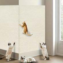 Self‑Adhesive Cat Scratch Pad – Multi‑Function Durable Cat Scratching Board, Interactive Pet Cat Climbing Pad, Wear‑Resistant Polyester DIY Home Decoration, Christmas Gift, Anti‑Scratch Wall And Furniture Sticker, Cat Scratch Protection Pad For Home Use - 深灰色 - 查看 2