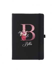80 Sheets/160 Pages - Customized Name Diary, A5 Size Personalized Initial Notebook, A-Z Personalized Initial, Women's Customized Diary, Customizable Travel Notebook, Work Notebook, Leather Notebook School Supplies - Multicolor - View 14