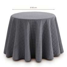 Sanelitex Round Table Skirt | Quilted | Soft Velvet Fabric | Available In 5 Different Colors And Sizes | Timeless Style For Winter | Warmth And Design For The Living And Dining Room | Made In Spain - Xám - Xem 7
