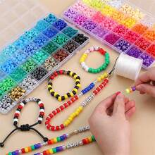 手链配件 DIY 套装，含友谊手链材料、Kandi 小马珠和字母珠，成人珠宝制作工艺礼物