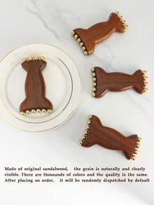 1pc Sandalwood Facial Beauty Massage Tool, Double-Headed Copper Ball Face & Head Muscle Massage Relaxation Tool For Women - Multicolor - View 9