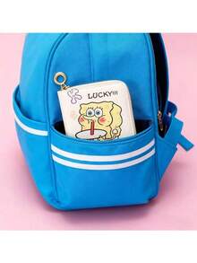 1 قطعة محفظة صغيرة بسحاب بتصميم كرتوني لشخصية سبونج بوب مناسبة للسفر والهدايا