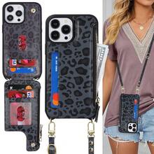For IPhone 13 Pro Max Wallet Case With Card Holder For Women,For IPhone 12 Pro Max Case With Strap,Crossbody And Wristlet Zipper Pocket Phone Cover-Leopard Black{"Color_name":"L5-LeopardBlack"} - 多色27 - 查看 10