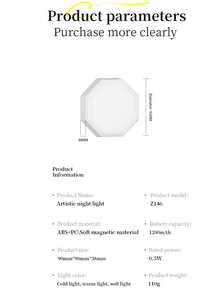 Rechargeable Night Lights, Magnetic LED Push Button Light For Stairway, Hallway, Kitchen, Closet, Cabinet, Bedroom, Kids' Room - White - View 7