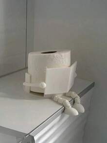 Madebyblanc Creative Humanoid Toilet Paper Holder Stand - Funny Sitting Pose Design, ABS Plastic, Bathroom Tissue Storage / Novelty Home Decor / Desktop Organization For Families/Adults/Teens, Bathroom/Bedroom/Living Room, Halloween/Thanksgiving/Christmas, Gifts For Friends/Family/Hostess, Minimalist Ins Style (Toilet Paper Holder/Bathroom Organizer/Funny Home Decor/Gag Gifts/Unique Gifts/Bathroom Accessories/Desktop Organizer)