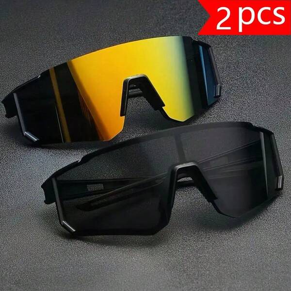 2 Pairs Modern Stylish Cool Wrap-Around Glasses, Suitable For Men And Women, Great Gift For Friends