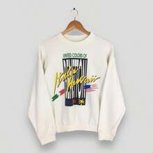 Vintage  Sweaters Medium UCB Italia Hawaii Flag Printed Pullover UCB Benetton  Bluza Z Okrągłym Dekoltem Rozmiar M - trắng - Xem 1