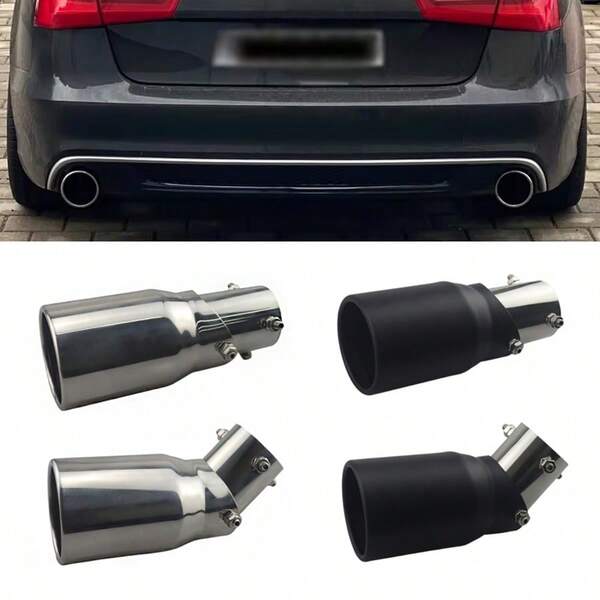 Einstellbarer gerader & gebogener schwarzer/silberner Auspuffendtipp, Auspuffmodifikation