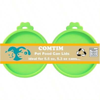 ALQD Food Covers Lids 5.5 Oz Cans, 2 Pack Silicone Food Lids 5.5 Oz 5.3 Oz Cans...Pet Food Covers Reusable Toppers Savers Wet Food
