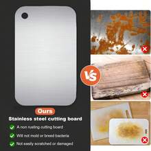Stainless Steel Chopping Board, SUS316 Kitchen Cutting Board, Portable Outdoor Cutting Board, Hygienic And Durable Double-Sided Cutting Board, Can Be Washed In A Dishwasher(10 Inches X 6 Inches) - 銀色 - 查看 5