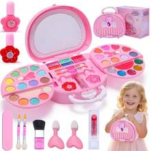 4-6 Years Old Kids Pretend Makeup Set, Lip Gloss, Eyeshadow Palette, Glitter, Lipstick, Blush, Christmas And Birthday Gift For 3-8 Years Old Children - Multicolor - View 3
