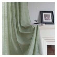Green Curtains 96 Inch Length, 2 Panels Boho Floral Window Drapes For Bedroom, Semi Sheer Rod Pocket Curtains For Living Room,Farmhouse Window Treatments - 多色196 - 查看 1