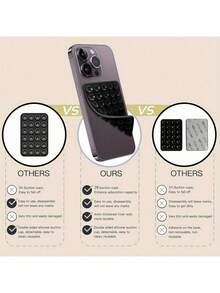 多用途方形硅胶吸盘手机支架，强粘性吸盘，硅胶手机吸盘配件，强力吸力手机支架，适用于各种场景防止手机掉落，用于视频、震动、自拍手机配件 - 彩色 - 查看 9