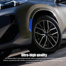 2PCS Reflective Trim Side Marker Stickers, Reflective Car Stickers, Side Reflectors Car, Auto Exterior Accessories Reflector Guard Fit Truck Wheel Well Arch Bumper Fenders (White) - 藍色 - 查看 7