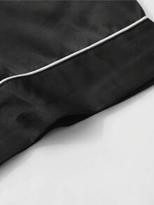 全新男士时尚休闲大码短袖短裤睡衣套装 - 黑色 - 查看 5