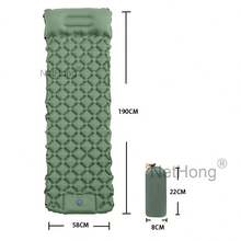 Built-In Pump Camping Air Mattress Thickened Pad Foldable Inflatable Sleeping Pad Portable Tear-Resistant - Green - View 8