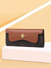 Cartera larga de mujer con broche a presión, diseño de nicho retro chic, nueva para otoño/invierno, con múltiples ranuras para tarjetas, billetera de mujer