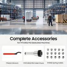 Milling Lathe ER Collet MT3-ER32 Chuck Set 3-20mm Range Morse Chuck Holder Precision MT3 Shank Spanner ER32 Chuck With 15Pcs Collet 3-20mm Set For Milling - Steel - View 5