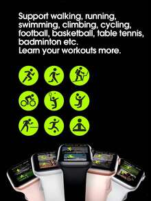 Microwear 2.07" Unisex Smart Watch, Compatible With Android And IOS, Bluetooth Calling, Heart Rate Monitoring, Sleep Tracking, Waterproof, Smart Fitness Tracker - Rose Gold - View 7