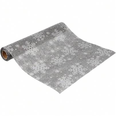 TEHAUX Mantel NavideñO De Mesa Plata NavideñO 28 x 2.75 Mantel Estampado De Copos De Nieve Tela CóModa para DecoracióN De Hogar Restaurante
