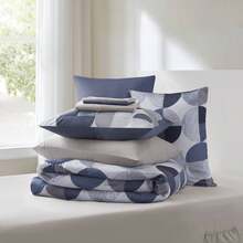 Madison Park Fluffy 2/3/6/9 Pieces Comforter Sets, Lightweight & Breathable Bedding Set, All Season Home Textile Fits Modern Bedroom Decor, Halloween Christmas Thanks Giving Gifts - 海軍 - 查看 9