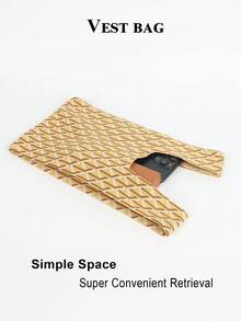 حقيبة تسوق قابلة للطي من الكروشيه خفيفة الوزن وقابلة للتنفس بتصميم كتل اللون المربعة، حقيبة يد كاجوال عصرية للنساء لحمل الهاتف والمستحضرات والكتب، مناسبة للاستخدام اليومي والعطلات والتنقل والتسوق والتصوير والخارج والتخييم والعودة للمدرسة والسفر والعطلات والطلاب