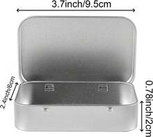 ZOENHOU 60 cajas de latas rectangulares de plata de 9,5 x 5,8 x 0,8 pulgadas, con bisagras, portátil, peque?a caja de almacenamiento con tapas, organizador de metal para el hogar para joyas, manualidades, caramelos, tarjetas de regalo - negro - Ver 2