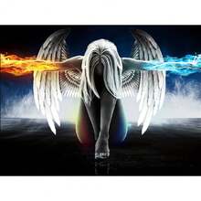 1pc Unframed Canvas Poster, Angel With Wings Oil Painting, Canvas Wall Art, Artwork, Gift, Suitable For Bedroom, Office, Living Room, Cafe, Bar, Wall Decor, Home And Dorm Decoration