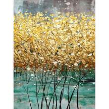 Modern Creative Canvas Abstract Golden Leaf Art Poster, Single Piece Wall Art, Waterproof & Odorless, Birthday Gift, Decor For Bedroom, Office, Living Room, Dorm