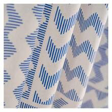 Geometric Curtains 63 Inch Boho Striped Semi Sheer 2 Panels - Blue White Window Treatments For Bedroom Living Room - 多色198 - 查看 2