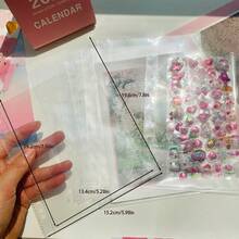 1pc A5/A6/A7/A8/M5 Transparent Pink Portable Loose Leaf Binder, Girly Pink Transparent Sticker Book Loose Leaf Binder, Seal Book, Sticker Backing, Stamp Album, Pocket Book, 3D Stickers, Sticker Book, Photo Storage Bag, Book Cover, Trading Card Box, Can Be Used As Photo Album, Budget Planner, Diary, Notebook, Office Supplies,Card Holder - Multicolor - View 13