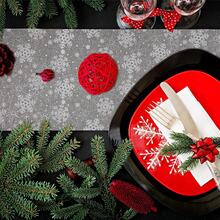 TEHAUX Mantel NavideñO De Mesa Plata NavideñO 28 x 2.75 Mantel Estampado De Copos De Nieve Tela CóModa para DecoracióN De Hogar Restaurante - 1 - Ver 7