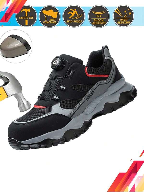 Dian Sen Scarpe antinfortunistiche con punta in acciaio leggero, scarpe sportive da lavoro per uomo con slip-on, facili da indossare, scarpe da lavoro comode e traspiranti, scarpe da lavoro per uomo e donna, stivali di antischiacciamento con punta in acciaio per uomo e donna, scarpe da lavoro antiscasso e antiscivolamento, scarpe da trekking e all'aperto per donna con suola ammortizzata e leggera in EVA, perfette come regalo, scarpe antinfortunistiche per uomo e donna